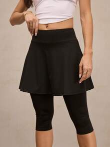 Activina Quần legging 2 trong 1 túi trơn màu dành cho nữ, tập múa ballet - màu đen - Xem 1