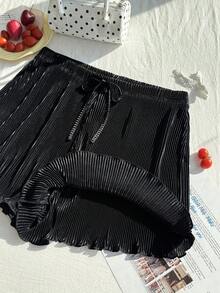 Comfortcana Plus Size Plain Casual Shorts, Fashion & Comfortable For Daily Wear - Black - View 1