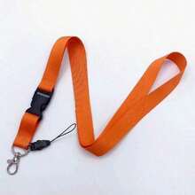 Solid Color Polyester Lanyard, Multi-Color Student ID/Work Badge Detachable Clips Strap Back To School - one-size - View 24