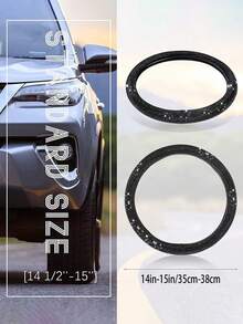 Rhinestone Decor Car Steering Wheel Cover,Car Women Accessories - Black - View 3