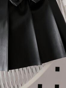 婴儿/幼儿男女通用0-3岁白色圆领长袖爱心印花上衣和纯黑色裙子两件套，适合外出、休闲穿着和派对。 - 黑與白 - 查看 5