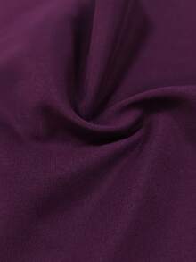 SHEIN LUNE Elegant Commuter Solid Color Asymmetric Neck Wrap Dress - Purple - View 3