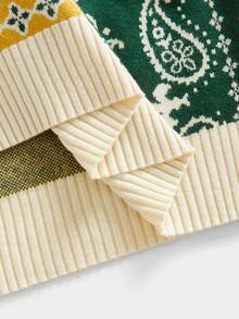 EASEVO Áo khoác cardigan nam cỡ lớn kiểu dáng thường ngày phối màu họa tiết hoa điều, áo khoác cardigan dệt kim hoa dành cho nam mùa thu/đông. - Nhiều màu - Xem 9