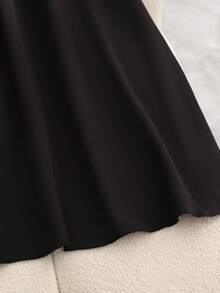 GlowEve Women's Elegant High Collar Button Long Sleeve Fitted A-Line Midi Dress, Chic French Style For Party And Gathering, Autumn/Winter