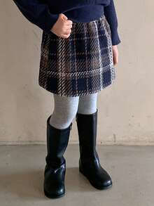 DAZY Young Girl's Loose Casual Plaid A-Line Skirt