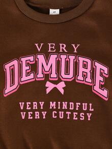 Genkimix Kids Conjunto de 4 piezas de sudadera con estampado de moda para niñas de 4 a 7 años, sudadera con capucha de manga larga y pantalones casuales, adecuado para salidas, 2 conjuntos - Multicolor - Ver 5