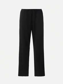 SHEIN Sexy Lace Blouse & Flare Pants Women Pajama Set - Black - View 3
