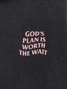 Modcrash Moletom com Capuz Vintage Desgastado com Gráfico de Letra no Bolso, para Outono, Primavera e Verão - Preto - Visão 4