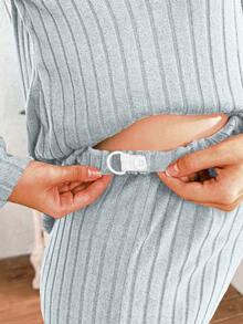 Moonlight&Mama 2pcs Maternity Lace Patchwork Casual Sleepwear Set, Long Sleeve Cardigan And Pants