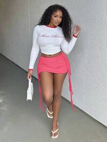 Alexandranx 2025夏季新款伊比沙岛波西米亚风女装，音乐节，西部风，游牧风，派对，泳池性感度假，邮轮旅行，海滩，日光浴，病毒式流行，度假，甜美，性感，女士红色钩针流苏迷你裙（可搭配）秋冬女装 - 玫紅色 - 查看 1