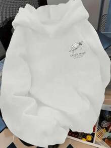 Sudadera con capucha nueva de otoño/invierno para mujer, abrigo holgado y versátil con diseño de letras divertidas, ideal para vacaciones y viajes - Blanco - Ver 1