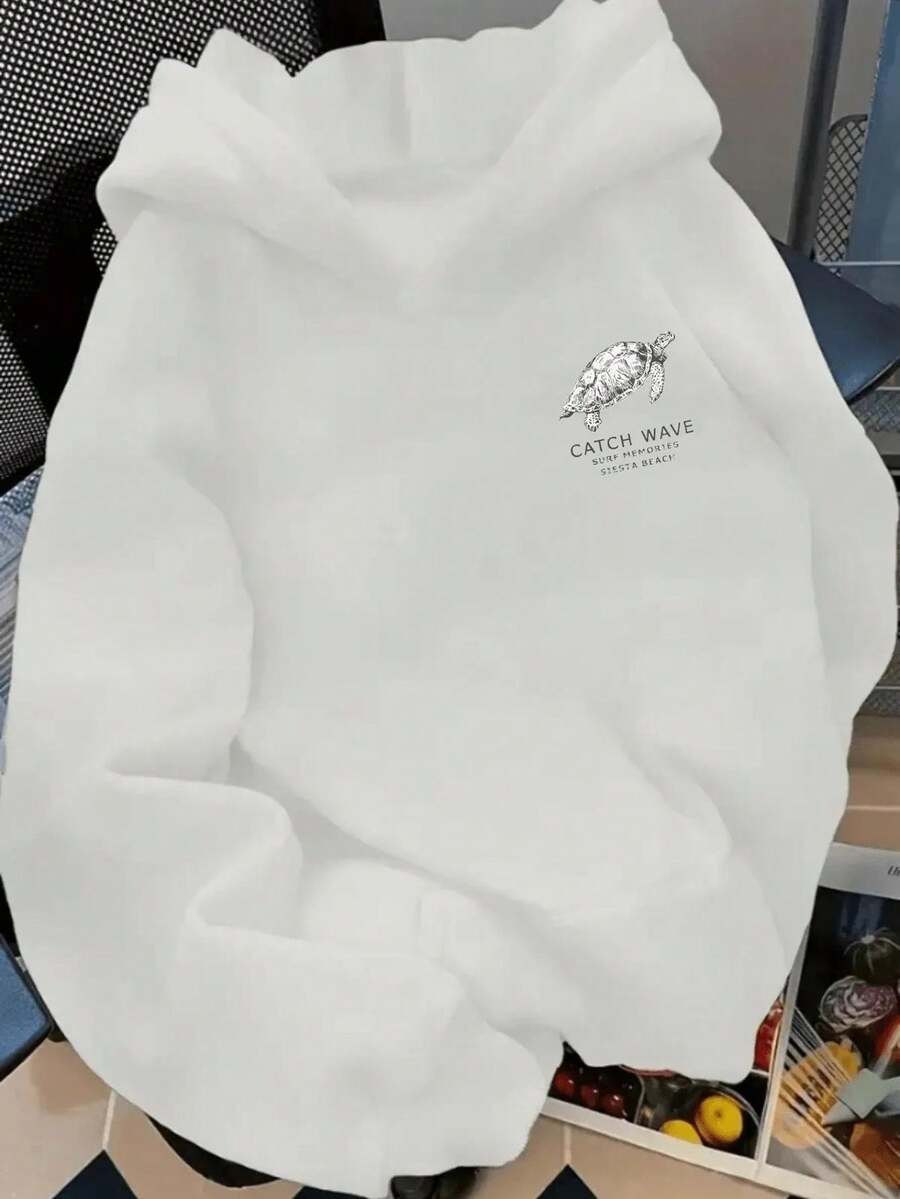 Sudadera con capucha nueva de otoño/invierno para mujer, abrigo holgado y versátil con diseño de letras divertidas, ideal para vacaciones y viajes - Blanco - Ver 1