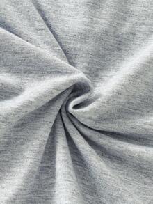 男童睡衣套装 - 两件套，夏季短袖亨利领上衣，圆领，纽扣门襟，蓝灰色水牛格纹长裤，松紧腰带，束口裤脚，轻薄休闲睡衣，幼儿儿童睡衣，2026假日必备 - 灰色 - 查看 6