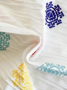 SHEIN Vintaside Kids 少女休闲甜美褶皱纹理松紧吊带背心搭配宽松阔腿裤两件套，适合日常、度假、姐妹合照、春夏穿搭、假日、夏季、旅行 - 白色 - 查看 3