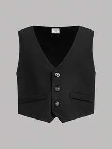 三件套男童绅士套装：卡其色马甲、松紧腰裤、领结和长袖衬衫，春夏款 - 彩色 - 查看 10