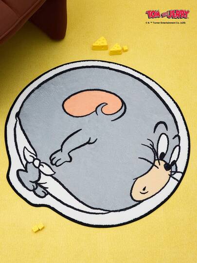 TOM & JERRY X Joivida 1 件装老鼠地毯 – 正版卡通地垫，柔软毛绒家居装饰