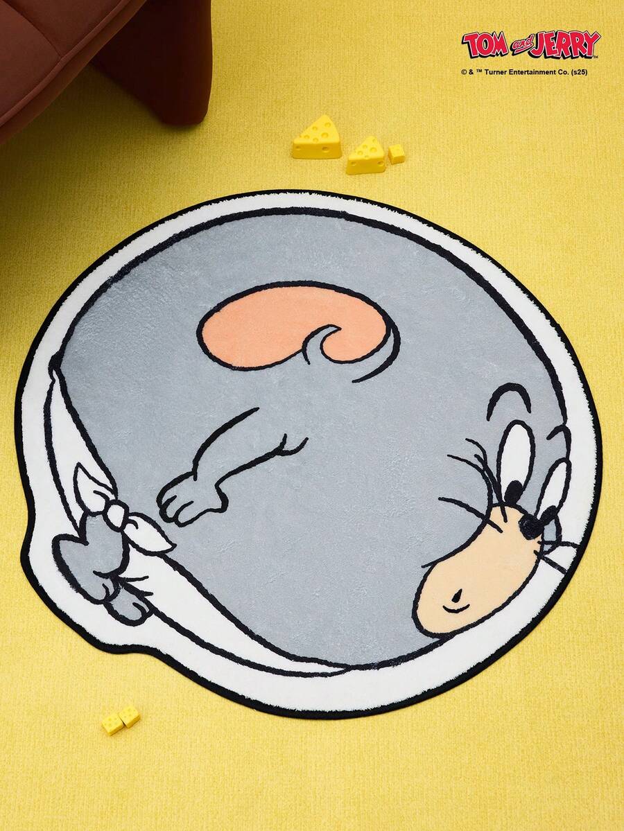 TOM & JERRY X Joivida 1pc Mouse Rug – Licensed Cartoon Floor Mat, Soft Plush Home Decor