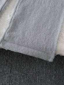 Young Girl Two Pieces Set With A Bow Knitted Long-Sleeved Cardigan And Knitted Wide-Leg Trousers. It Is Suitable For Autumn And Winter, Christmas, Back-To-School Outfit Girls Co Ord Sets Two Piece Set Women Girl Knit Set Knit Two Piece Set Blue Knit Set - Light Grey - View 12