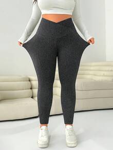 Solflare Plus Size Leggings/Winter - Dark Grey - View 1