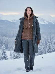 Abrigo de Invierno Para Mujer Con Borlas y Dieño Extra Suave - Marrón Chocolate - Ver 1