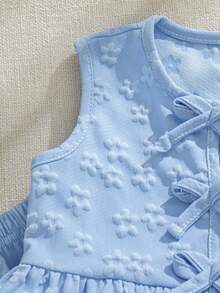 Souflis Souflis 2件套女婴幼儿/新生儿0-3岁春夏休闲甜美日常度假条纹梭织无袖上衣和阔腿裤两件套 - 黃色 - 查看 6