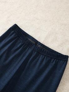 男童修身简约日常及圣诞节印花圆领长袖上衣和全印花睡裤套装（2件套） - 寶藍色 - 查看 5