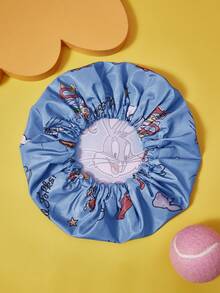 LOONEY TUNES X SHEIN Cartoon Rocket Bunny Pattern Ladies Shower Cap