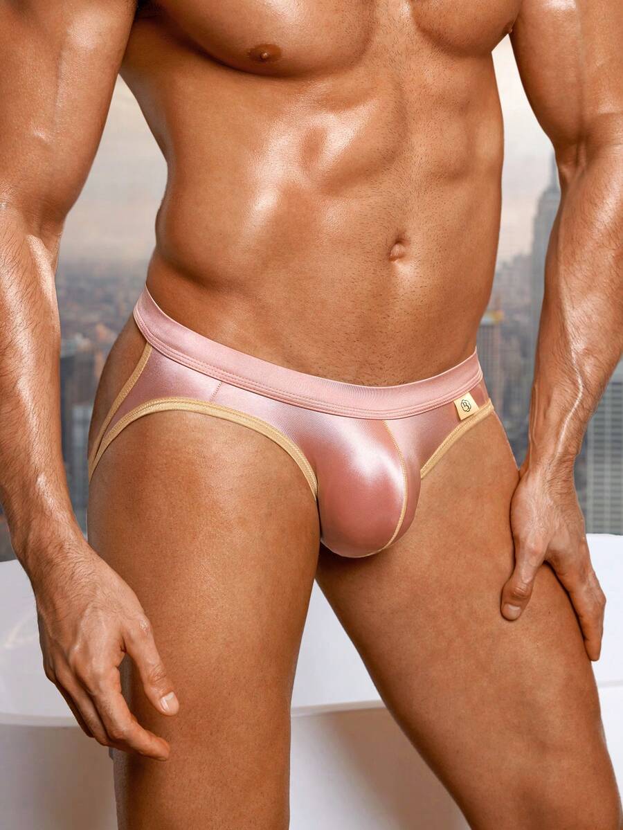 WENEZON New Year Glamour Sexy Pink Fabric Men's Thong Underwear Naughty Jock Strap Style For Underwear Collection