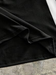 AXEPEAK Áo thun nam cổ tròn tay ngắn họa tiết hình học đa năng thường ngày - màu đen - Xem 5