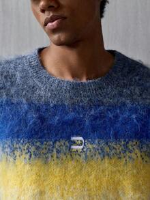 NEON BLANC品牌 - 新款男士套头毛衣 - 撞色提花针织 - 时尚高端 - 鵝黃色 - 查看 5