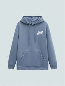 Modcrash 男士连帽衫，秋冬新品 | 街头漂移赛车印花黑色百搭连帽卫衣 - 淺藍色 - 查看 2