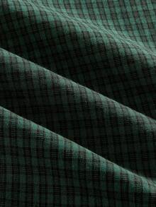 ROMWE MEN Grunge Punk 男士翻领格子单排扣休闲日常短袖衬衫