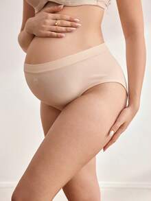 Moonlight&Mama Maternity Solid Color Elastic Waist Comfortable Underwear - Multicolor - View 6