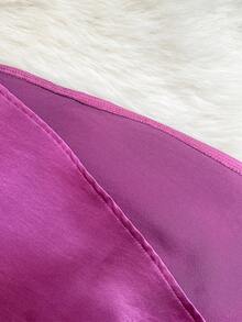 SHEIN Franclia 女士优雅缎面珍珠吊带裙，A 字廓形，适合通勤、派对和活动 - 紫色 - 查看 5