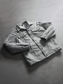 SLATEMANN Men's Loose Single Breasted Leisure Jacket, Suitable For Autumn & Winter - Grey - View 1