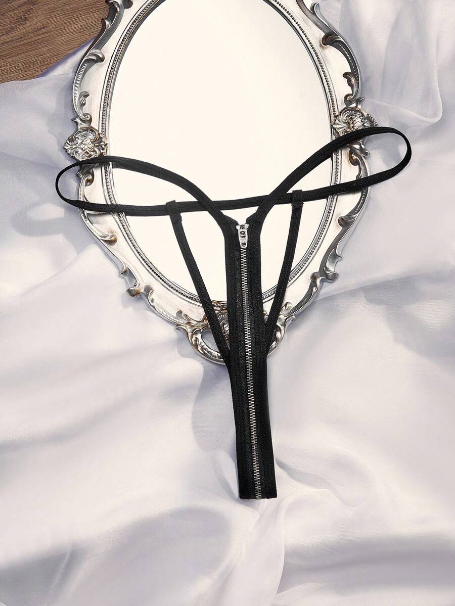 SpicyHot Zipper Crotch Alluring Sexy Women's Panties - Black - View 1