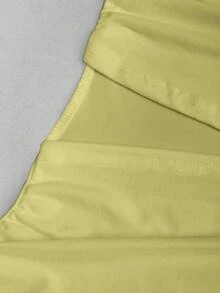 Sweetra 女士性感修身无肩带迷你连衣裙，配金属扣 - 橄欖綠 - 查看 5