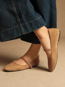 Rosivie Women's Casual Versatile Simple Commuter Flats For Christmas - Brown - View 4