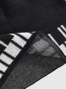 ROMWE Grunge Punk Plus Size Vintage Y2K Piano Keyboard Print Bodycon Knit Mini Skirt - Black - View 5