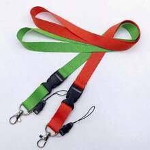 Solid Color Polyester Lanyard, Multi-Color Student ID/Work Badge Detachable Clips Strap Back To School - one-size - View 31