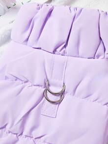 PETSIN 1pc Light Purple Markedsp 3-Layer Thick Warm Dog Jacket Coat For Small/Medium Dogs, 8 Colors Available, Suitable For Autumn/Winter - Light purple - View 5
