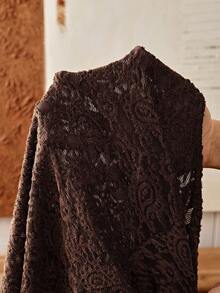 Wildy Áo cánh tay loe buộc phía trước phong cách đồng quê đơn giản dành cho nữ, thích hợp mặc hàng ngày, mùa thu/đông - Cà phê nâu - Xem 8