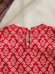 Sparklyn Baby Girl Summer New Style Short Sleeve Polka Dot Casual Red Dress Dress Baby Girl Baby Girl Traditional Dress - Red - View 8