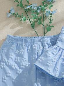 Souflis Souflis 2件套女婴幼儿/新生儿0-3岁春夏休闲甜美日常度假条纹梭织无袖上衣和阔腿裤两件套 - 黃色 - 查看 9