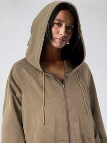 LYSMO 女士休闲灰色雪花图案卫衣，秋季 - 棕色 - 查看 3