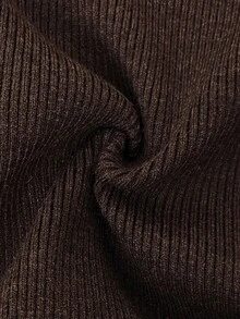 LYSMO Váy len dệt kim dài tay khoét lỗ cổ cao màu trơn đơn giản dành cho nữ mùa đông mới, Váy thời trang thu đông, Váy midi màu nâu, Váy nâu, Váy bất đối xứng, Váy một tay. - Cà phê nâu - Xem 7