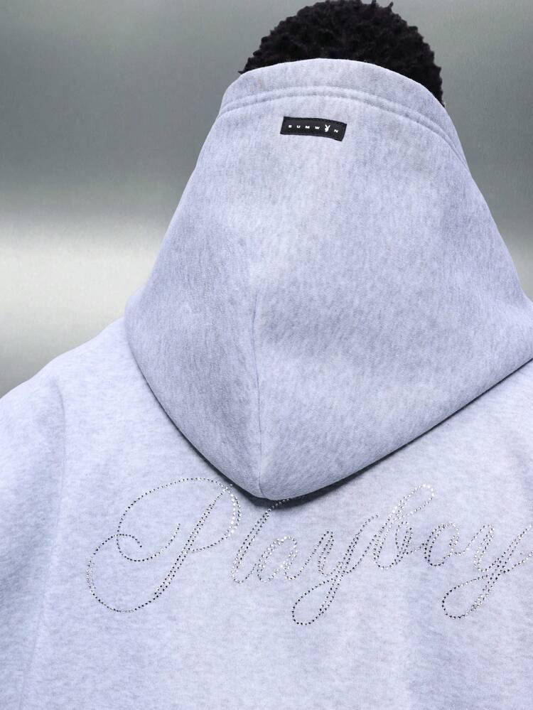 PLAYBOY X SUMWON Pullover Hoodie With Rhinestone Details