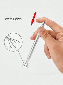 四爪拾取工具，不锈钢夹钳，适用于珠宝制作、珠子和宝石处理 - 銀色 - 查看 3