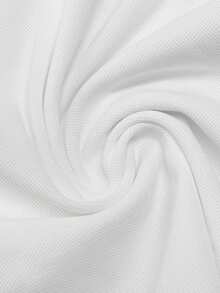 SHEIN Women's Casual Numeric Print Short Sleeve Polo T-Shirt, Summer - White - View 5