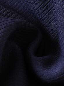 SHEIN 女童甜美花卉图案蓝白条纹上衣搭配简约蓝色长裤休闲T恤套装 - 藍色 - 查看 5